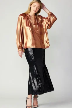 Lustrous Cuffed Blouse