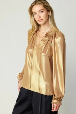Lustrous Cuffed Blouse