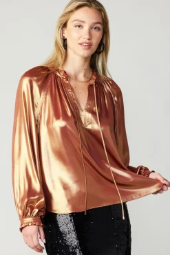 Lustrous Cuffed Blouse