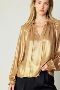 Lustrous Cuffed Blouse