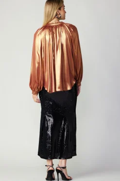 Lustrous Cuffed Blouse