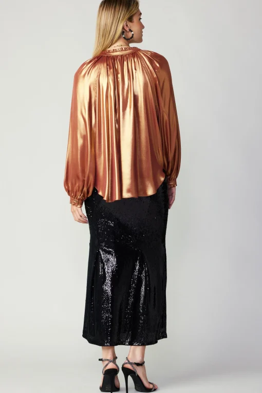 Lustrous Cuffed Blouse