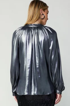 Lustrous Cuffed Blouse