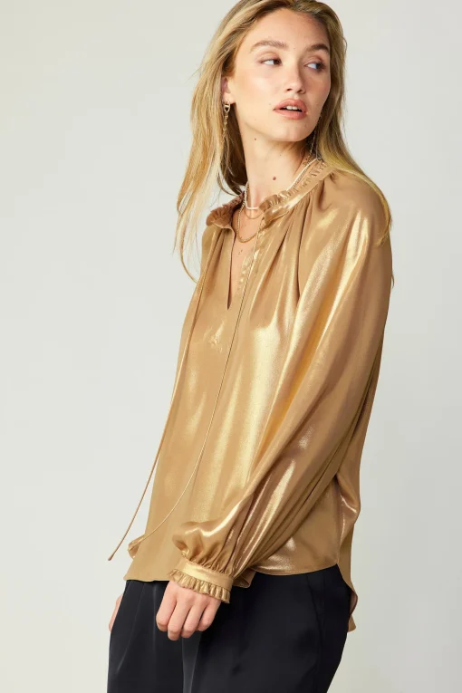 Lustrous Cuffed Blouse