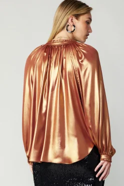 Lustrous Cuffed Blouse