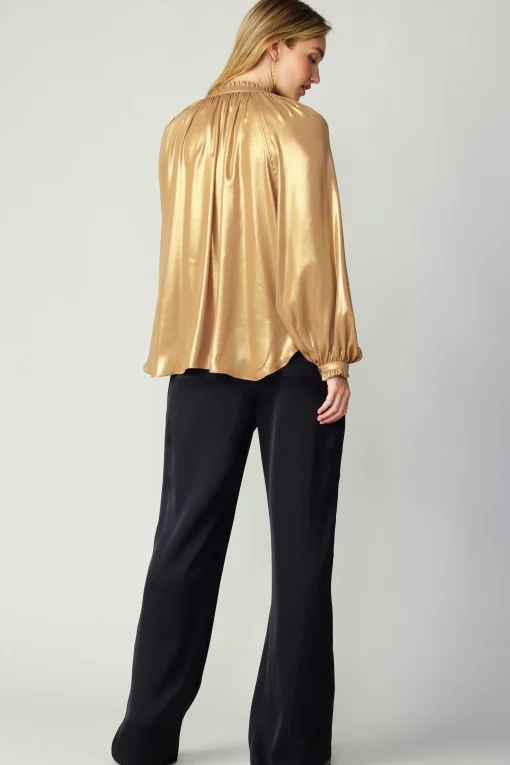 Lustrous Cuffed Blouse