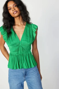 Mara Pleated Sleeveless Blouse
