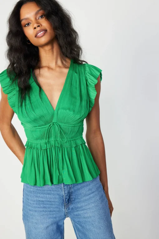 Mara Pleated Sleeveless Blouse