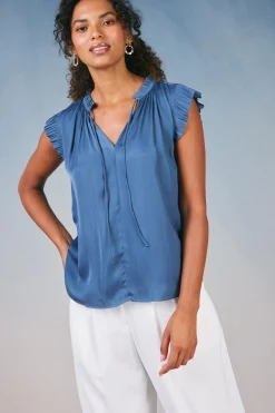 Margot Pleated Sleeve Blouse
