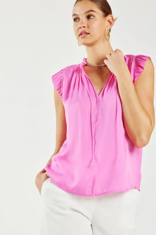 Margot Pleated Sleeve Blouse