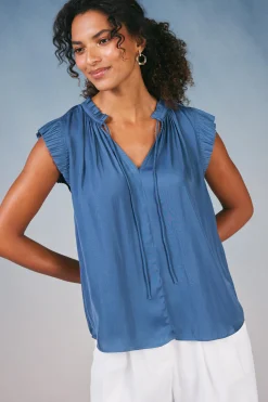 Margot Pleated Sleeve Blouse