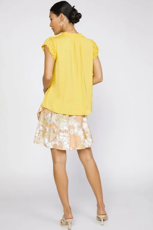 Margot Pleated Sleeve Blouse