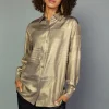 Metallic Button Down Top