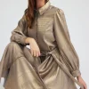 Metallic Buttondown Dress