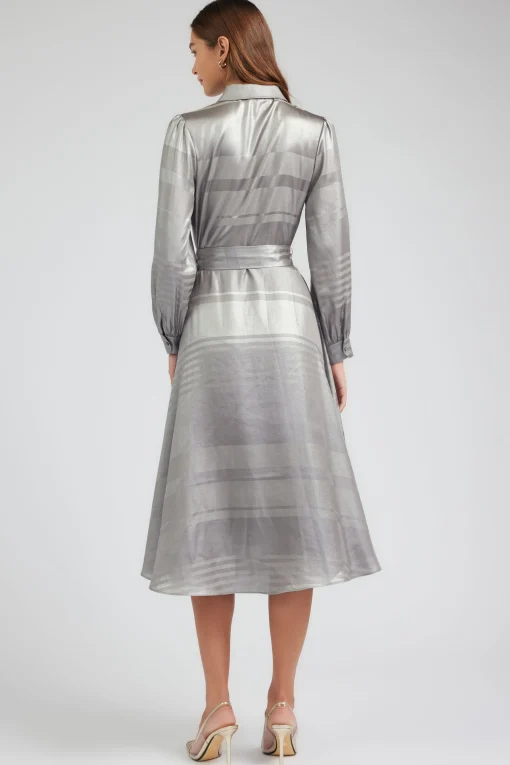 Metallic Buttondown Dress