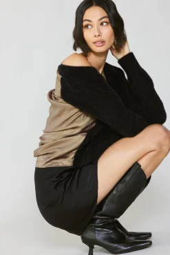 Metallic Contrast Cardigan
