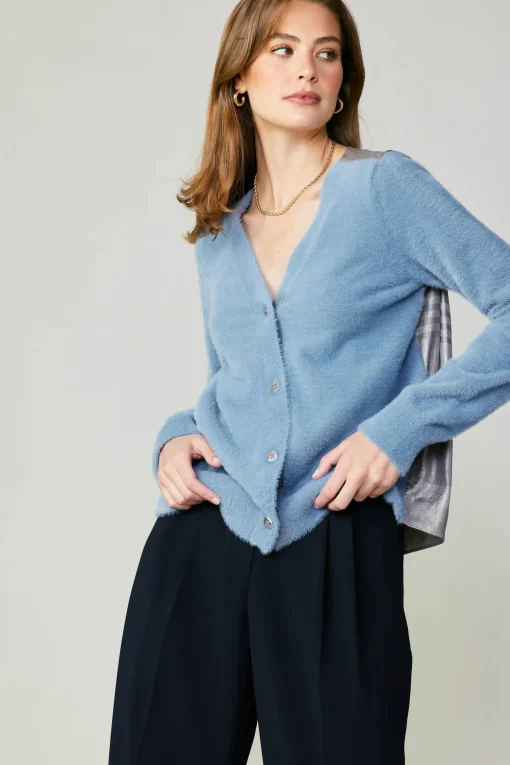 Metallic Contrast Cardigan