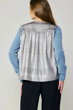 Metallic Contrast Cardigan