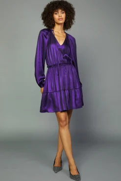 Metallic Purple Mini Dress