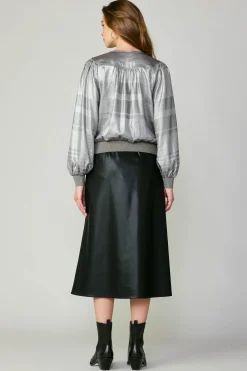 Metallic Surplice Blouse