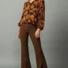 Orange Picot Stitch Blouse