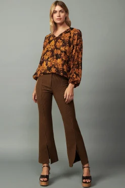 Orange Picot Stitch Blouse