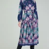 Ornate Border Printed Midi Dress