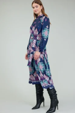 Ornate Border Printed Midi Dress