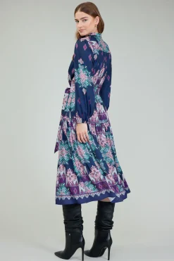 Ornate Border Printed Midi Dress