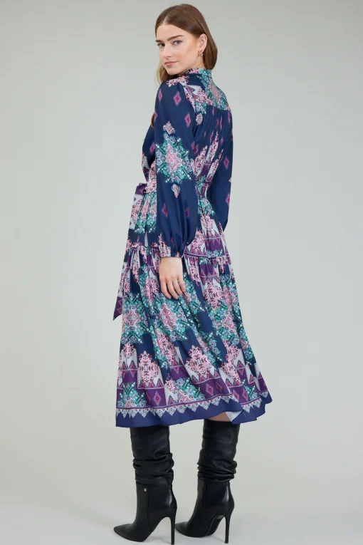 Ornate Border Printed Midi Dress