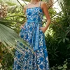 Painterly Floral Midi Dress