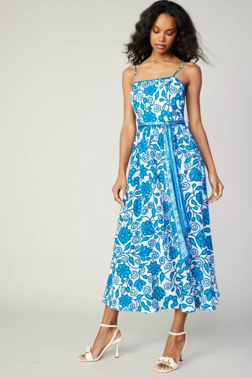 Painterly Floral Midi Dress