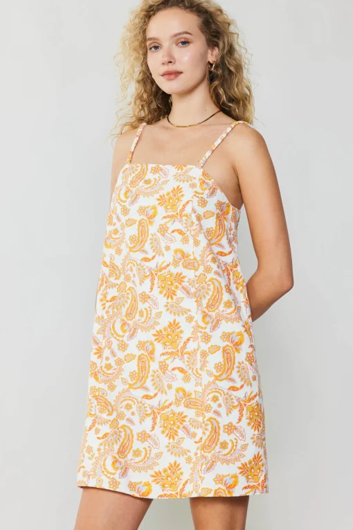 Paisley Printed Mini Dress