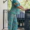 Paisley Printed Wide Leg Pants