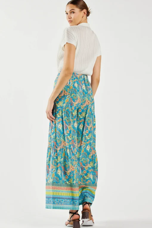Paisley Printed Wide Leg Pants