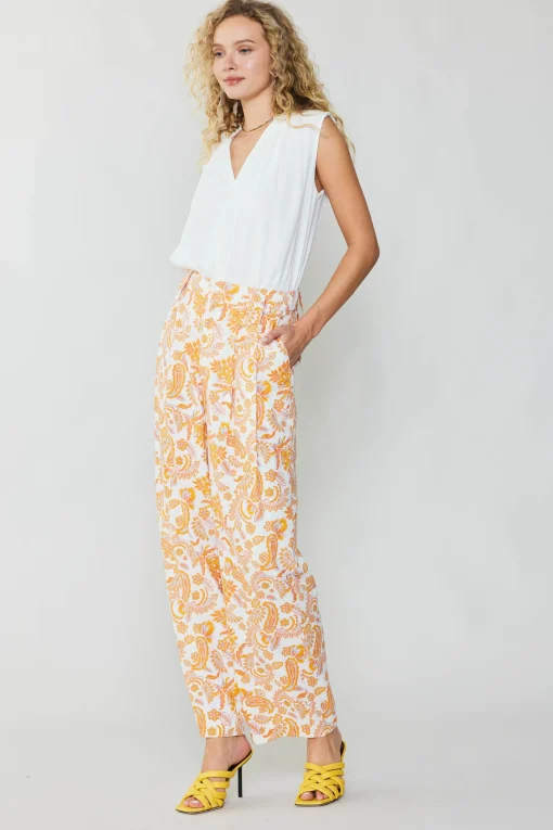 Paisley Printed Wide Pants