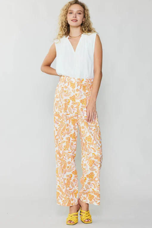 Paisley Printed Wide Pants