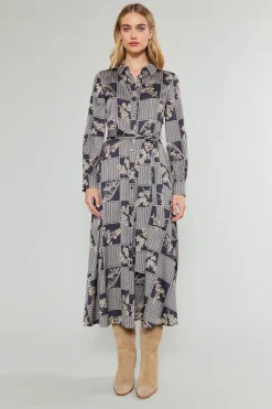 Paneled Buttonup Dress