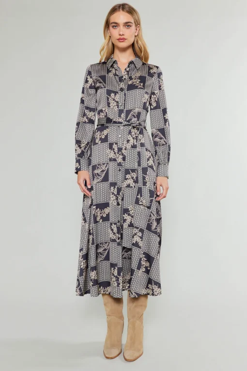 Paneled Buttonup Dress