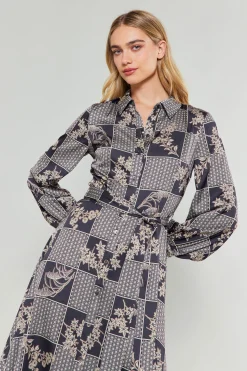 Paneled Buttonup Dress
