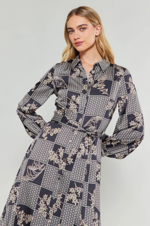 Paneled Buttonup Dress