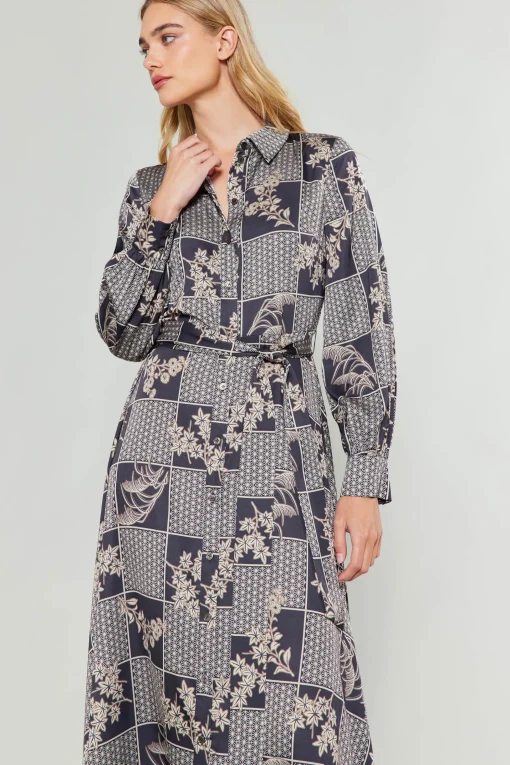 Paneled Buttonup Dress