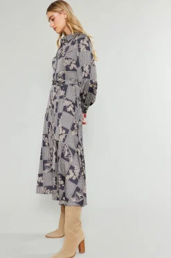 Paneled Buttonup Dress