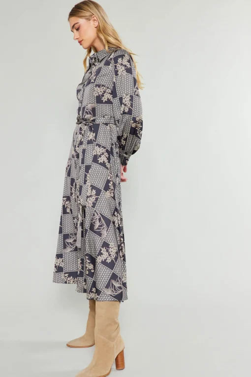 Paneled Buttonup Dress