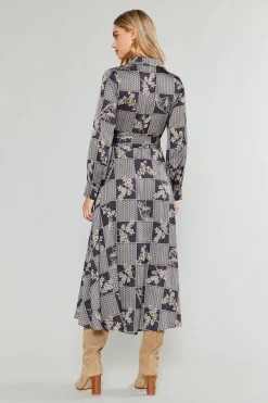 Paneled Buttonup Dress