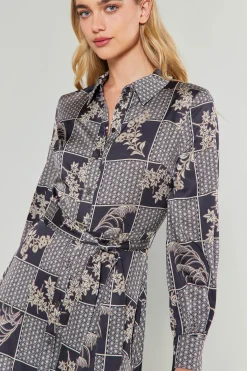 Paneled Buttonup Dress