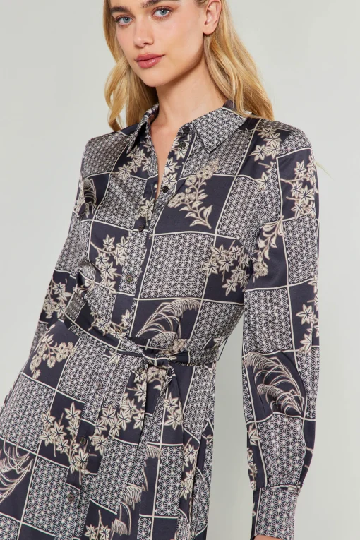 Paneled Buttonup Dress