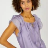 Peekaboo Flutter Sleeve Top