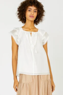 Peekaboo Flutter Sleeve Top