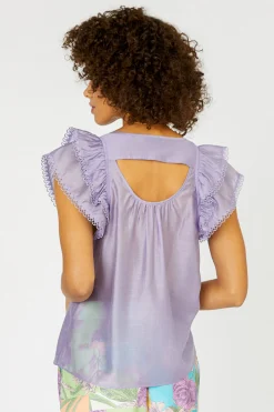 Peekaboo Flutter Sleeve Top